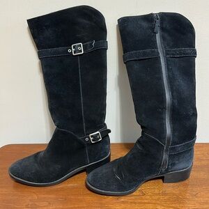 Cole Haan black suede boots.